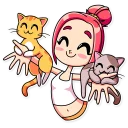 🤗-Mia Catlady, Telegram Sticker