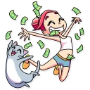 🤑-Mia Catlady, Telegram Sticker