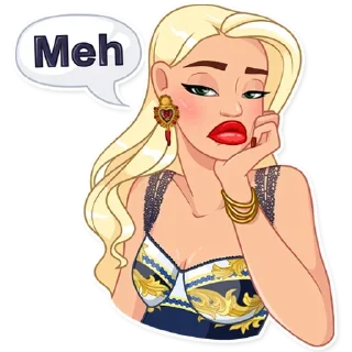 😒-Girls Stickers, Telegram Sticker