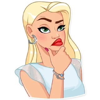 🤔-Girls Stickers, Telegram Sticker