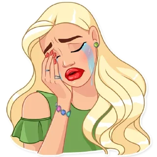 😭-Girls Stickers, Telegram Sticker