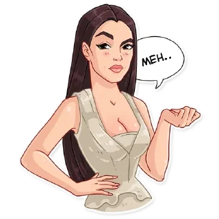 😒-Girls Stickers, Telegram Sticker