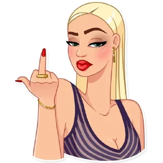 🖕-Girls Stickers, Telegram Sticker