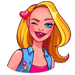 😜-Girls Stickers, Telegram Sticker