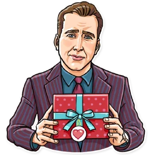 🎁-Nicolas Cage, Telegram Sticker