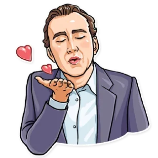 😘-Nicolas Cage, Telegram Sticker