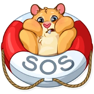 🆘-Mr. Hamster, Telegram Sticker