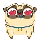 😍-Mr. Pug, Telegram Sticker