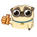 👍-Mr. Pug, Telegram Sticker