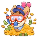 🤑-Mr. Pup, Telegram Sticker