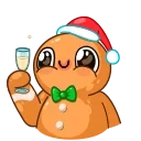 🥂-Gingerbread Man, Telegram Sticker