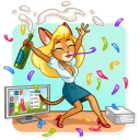 🥳-Muri The Secretary, Telegram Sticker