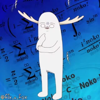 🤔-@fix_x_fox Shikanoko p1, Telegram Sticker