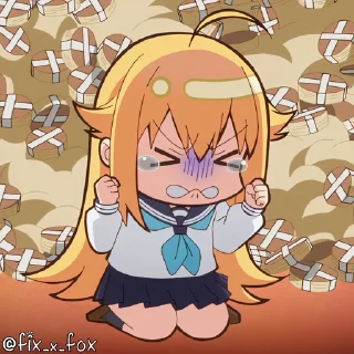 😫-@fix_x_fox Shikanoko p1, Telegram Sticker