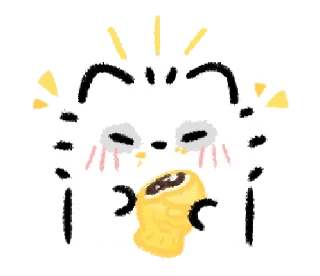 💬-@gmoue! Happy happy Raccoon dog & egg, Telegram Sticker