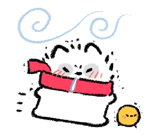 💬-@gmoue! Happy happy Raccoon dog & egg, Telegram Sticker
