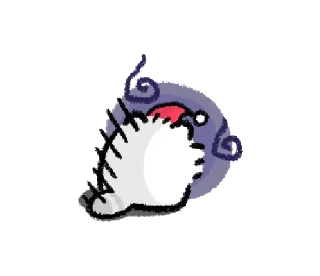 💬-@gmoue! Happy happy Raccoon dog & egg, Telegram Sticker
