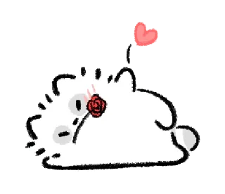 💬-@gmoue! Happy happy Raccoon dog & egg, Telegram Sticker