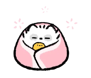 💬-@gmoue! Happy happy Raccoon dog & egg, Telegram Sticker