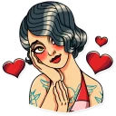 💕-Tattoo Girl, Telegram Sticker