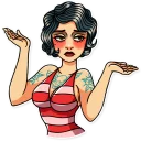 🤷‍♀️-Tattoo Girl, Telegram Sticker