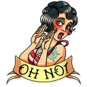 😨-Tattoo Girl, Telegram Sticker