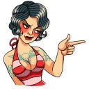 👉-Tattoo Girl, Telegram Sticker