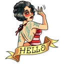 👋-Tattoo Girl, Telegram Sticker
