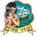 😢-Tattoo Girl, Telegram Sticker