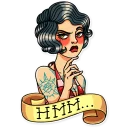 🤨-Tattoo Girl, Telegram Sticker