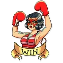 💪-Tattoo Girl, Telegram Sticker