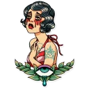 😭-Tattoo Girl, Telegram Sticker