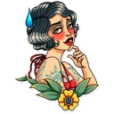 😅-Tattoo Girl, Telegram Sticker