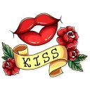 💋-Tattoo Girl, Telegram Sticker