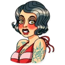 😬-Tattoo Girl, Telegram Sticker