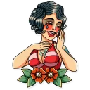 😂-Tattoo Girl, Telegram Sticker