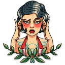 😑-Tattoo Girl, Telegram Sticker
