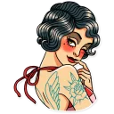 😉-Tattoo Girl, Telegram Sticker