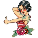 👍-Tattoo Girl, Telegram Sticker