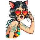 😻-Tattoo Girl, Telegram Sticker