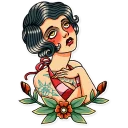 🙄-Tattoo Girl, Telegram Sticker