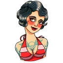 🙂-Tattoo Girl, Telegram Sticker