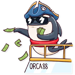 🤑-Orca88 the Pirate!, Telegram Sticker
