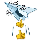 👍-Paper Airplane, Telegram Sticker