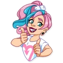 👍-Pink Power, Telegram Sticker
