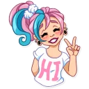 👋-Pink Power, Telegram Sticker