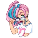 🤓-Pink Power, Telegram Sticker