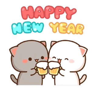 🥳-New Year @PeachLovesGoma, Telegram Sticker