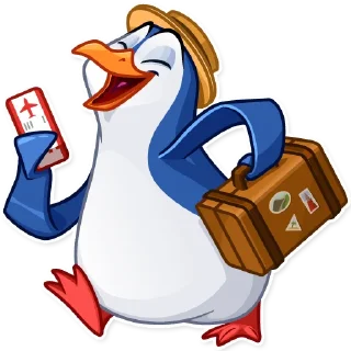 ✈️-Penguin Kevin, Telegram Sticker