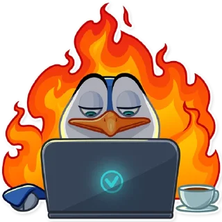 🔥-Penguin Kevin, Telegram Sticker